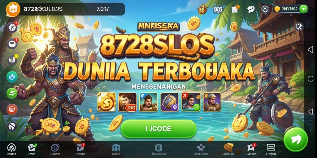 Screenshot gameplay 8728SLOTS menampilkan eksplorasi dunia yang luas dan grafis menawan.