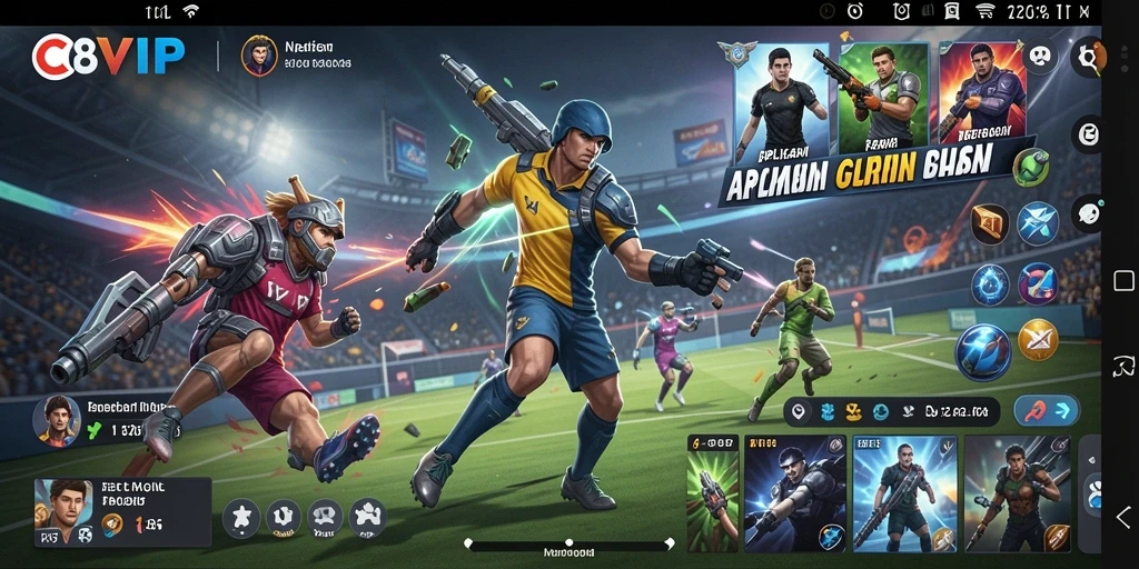 Tampilan menarik dari gameplay C8VIP yang menyajikan berbagai olahraga.