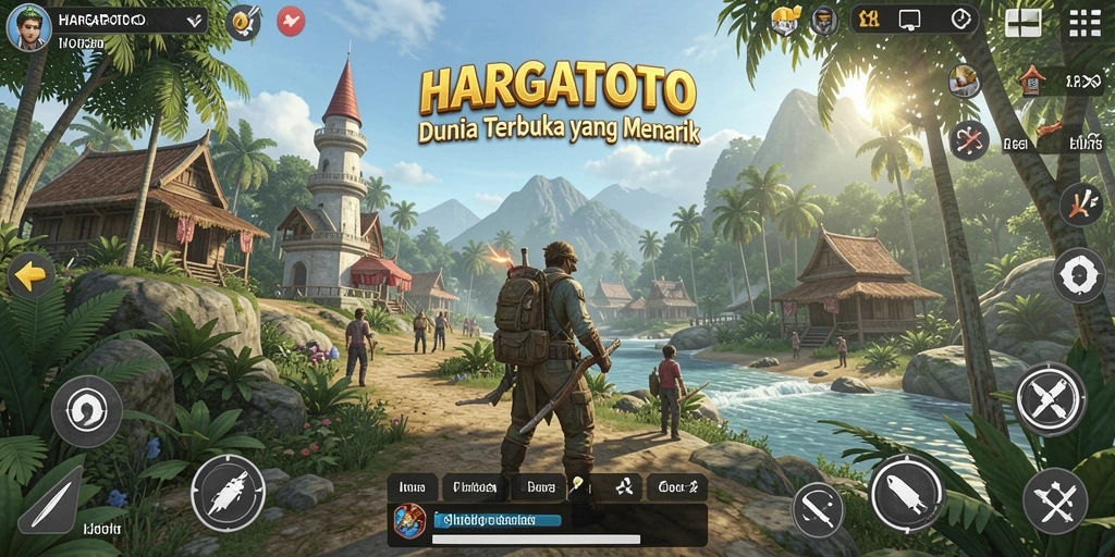 Gameplay HARGATOTO yang penuh petualangan di dunia terbuka.
