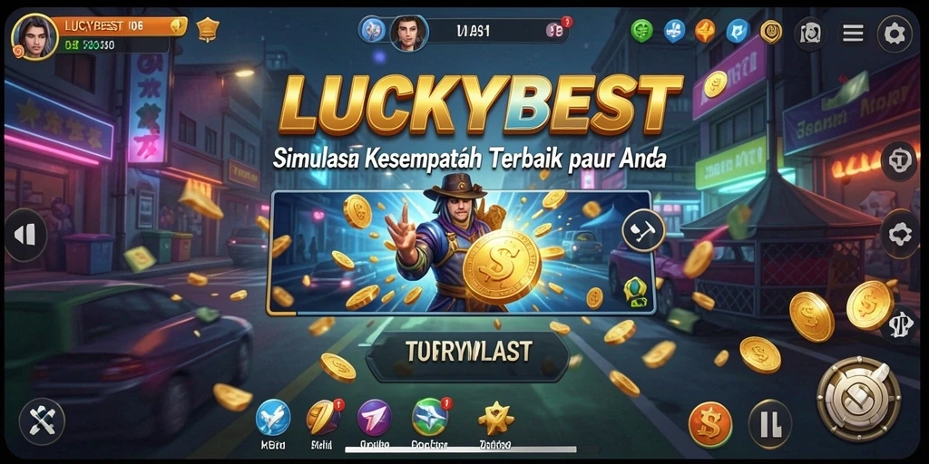 Tampilan gameplay menarik dari LUCKYBEST dengan berbagai skenario.