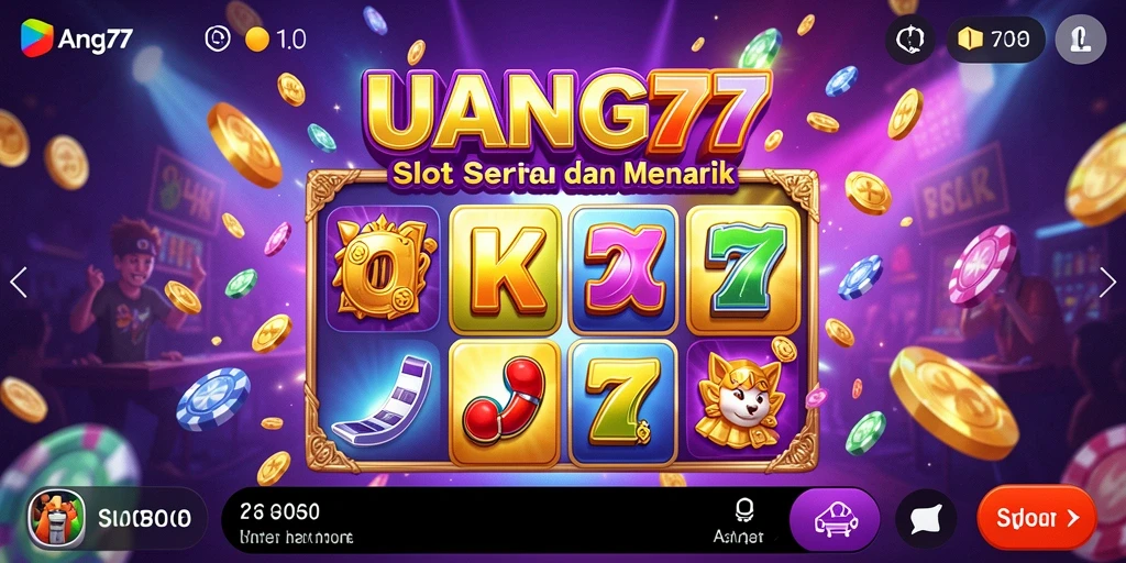 Tangkapan layar gameplay UANG77 menampilkan mesin slot dengan tema yang menarik.