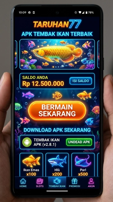 Tampilan menu yang rapi dan terorganisir di aplikasi taruhan77.